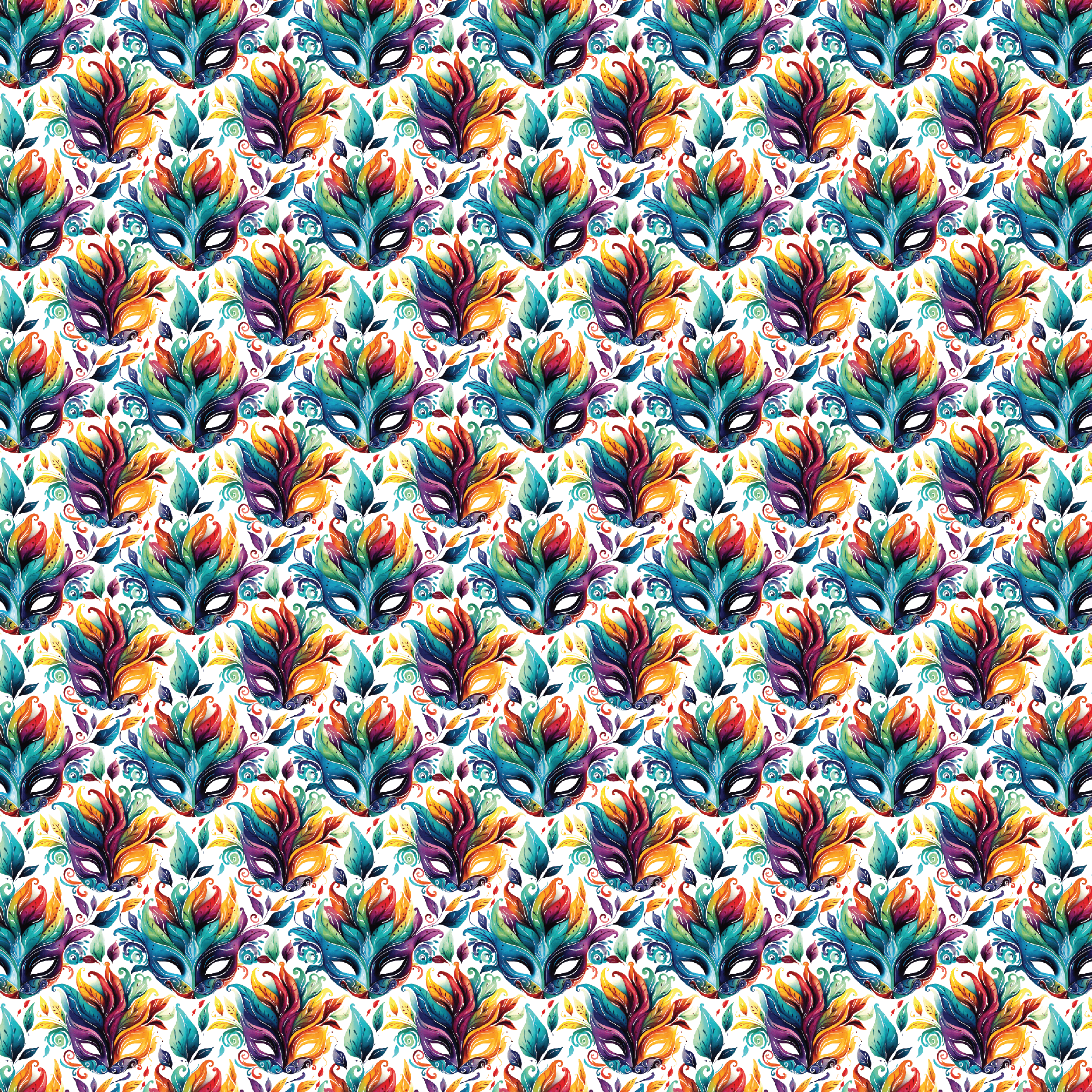 Mardi Gras Masks Pattern Acrylic Sheets - CMB Pattern Acrylic